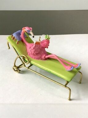 Cape Shore Flamingo Beach Lounging Christmas Ornament Coastal Decor Figurine